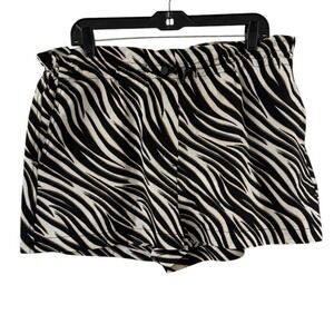 Sweaty Betty Shorts Womens 10 Black Athletic Zebra Stripe